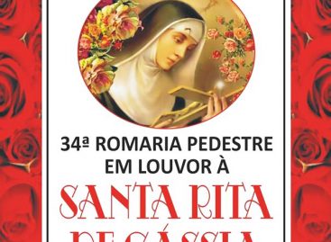 34ª Romaria em louvor à Santa Rita de Cássia será no domingo (11)